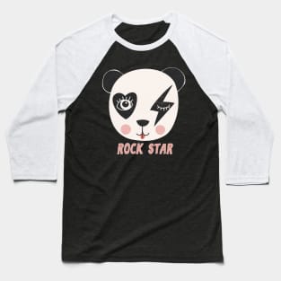 Glam Rock Star Panda Bear Baseball T-Shirt